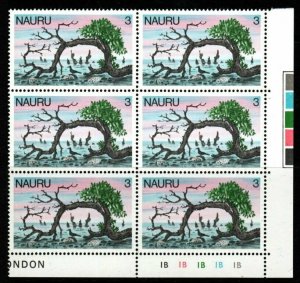 NAURU SG176 1978 3c DEFINITIVE PLATE BLOCK OF 6 MNH