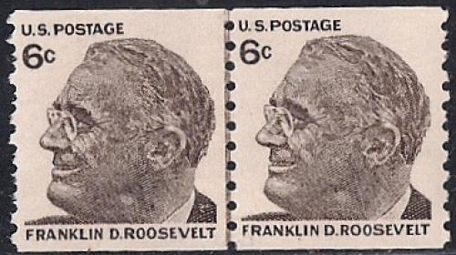 #1305 6 cent Franklin D. Roosevelt Line Pai mint OG NH VF-XF