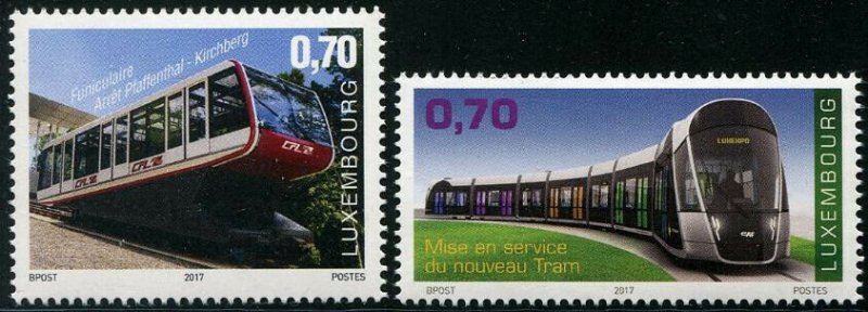 HERRICKSTAMP NEW ISSUES LUXEMBOURG Sc.# 1475-76 Tram & Funicular Railway