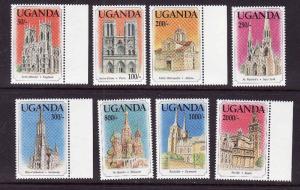 Uganda-Sc#1155-62-unused NH set-Cathedrals of the World-1993-