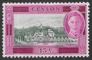 CEYLON 1947 KGVI 15c New Constitution Issue Sc 298 MH