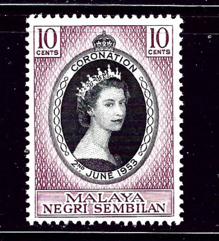 Malaya-Negri Sembilan 63 MNH 1953 QEII Coronation