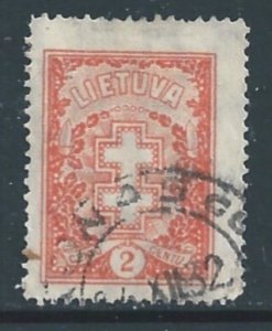 Lithuania #233 Used 2c Double-Barred Cross Wmk. 109