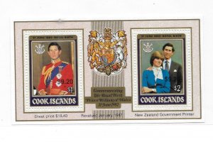 Cook islands 1987 Royal Birth Surcharged S/S Sc 989 MNH C2