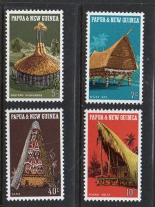 Papua New Guinea Sc 319-322 1971 Native Buildings stamp set mint NH