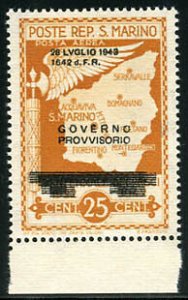 Air Mail Provisional Government Cent. 25 double overprint varieties