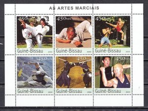 Guinea Bissau, 2003 issue. Martial Arts sheet of 6.