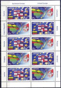 Lithuania 2004 Accession to Eurpa Union Sc.769 Sheet MNH