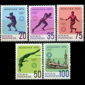 INDONESIA 1972 - Scott# 823-7 Olympics Set of 5 NH