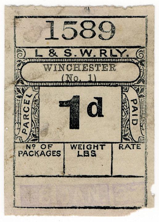 (I.B) London & South Western Railway : Paid Parcel 1d (Winchester)