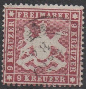 Mi: 19a   used  1861   Wurttemberg  Cat € 320