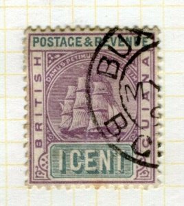 BRITISH GUIANA; Early 1900s issue fine used 1c. value