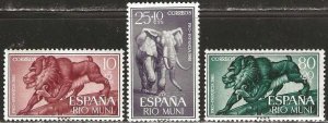 Rio Muni B7-B9,  mint,  lightly  hinged,  complete set of three. 1961. (S1381)