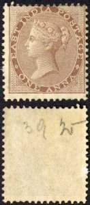 India SG39 1a Brown No Wmk Mint (mounted) Cat 90 Pounds