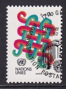 United Nations  Geneva  #105 cancelled 1982 anti apartheid 30c