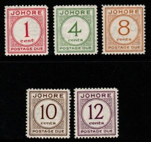 MALAYA JOHORE SGD1/5 1938 POSTAGE DUE SET MTD MINT