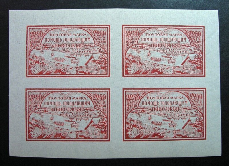 Russia 1921 #B14-B16 MNH OG Russian RSFSR Famine Relief Forged Blocks of Four!!