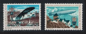 Liechtenstein Airship LZ-127 Graf Zeppelin Airplane Europa 2v 1979 MNH