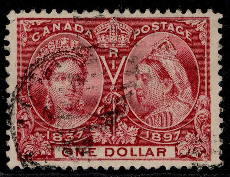 CANADA QV SG136, $1 lake, FINE USED. Cat £550.