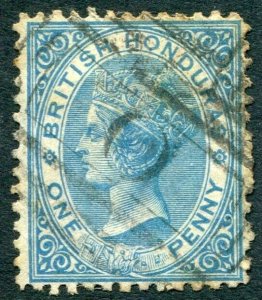 BRITISH HONDURAS-1874 1d Deep Blue Perf 12½ Sg 6 GOOD USED V48363