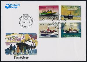 Faroe Islands 232-5 on FDC - Mail Boats