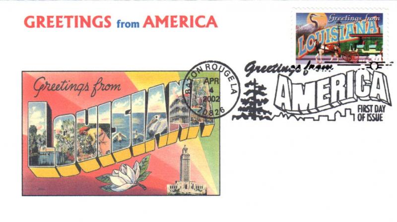 #3578 Greetings From Louisiana Ginsburg FDC