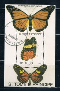 St Thomas and Prince Islands 1083 Souvenir Sheet Used Butterflies (S0154)