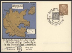 3rd Reich Germany Aschaffenburg Bayern #1 KdF Mainfrankische Show Map PP G103612