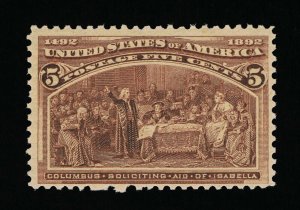 AFFORDABLE GENUINE SCOTT #234 F-VF MINT OG NH 1893 5¢ COLUMBIAN EXPO  #11556