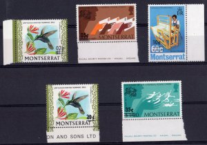 Montserrat 1974 Sc#314/318 BIRDS/FLOWERS/UPU Set (5) Surcharged New Values MNH