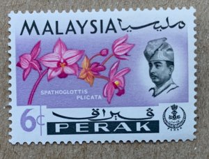 Perak 1965 6c Orchid, MNH. Scott 142, CV $0.30. SG 166