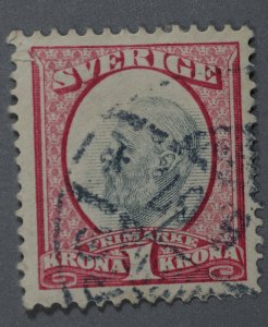 Sweden #65 Used Fine HRM Place Cancel Date 6 07 1911 (?)