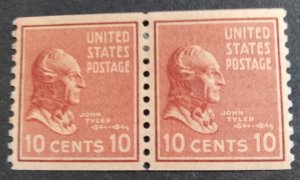 U.S.#847 John Tyler 10c Coil Pair, MNH. 'VF-XF'