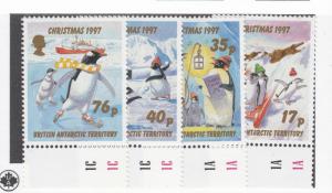 BRITISH ANTARCTIC TERRITORY  # 249-252  VF-MNH  CHRISTMAS 1997  CAT VALUE $21