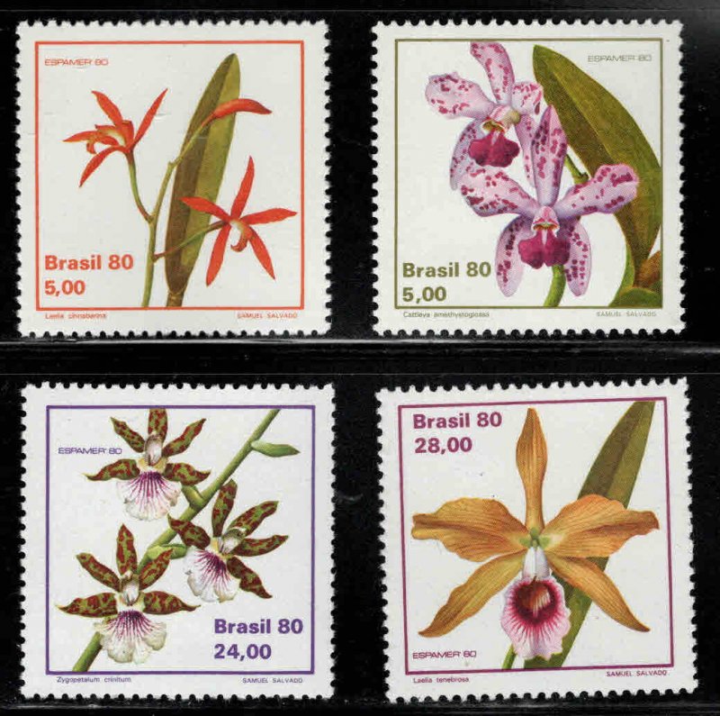 Brazil Scott 1711-1714  MNH** 1980 Orchid flower stamp set