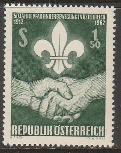 Austria 684, BOY SCOUTS IN AUSTRIA, 50th ANNIVERS. MINT, NH. F-VF. (1228)