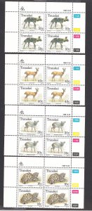 SOUTH AFRICA - TRANSKEI SC# 211-14  4 CONTROL BKS/4 # 1094-1109   FVF/MNH 1988