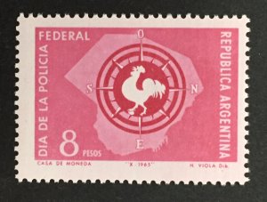 Argentina 1965 #785, Federal Police Day, MNH (light bends).