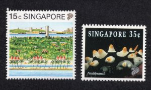 Singapore 1990 15c Tourism & 1994 35c Marine Life, Scott 568, 678 MNH