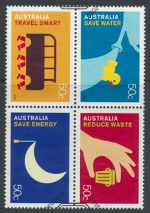 Australia   SC#  2889a  SG 3012a Used Living  Green Water with fdc  see detai...