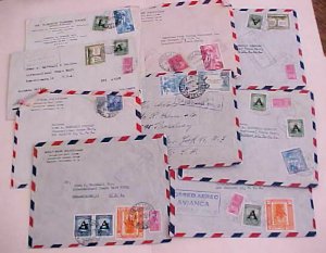 COLOMBIA  9 DIFF. COVERS AEREO TAQUILLA #1 thru 9 OF 1950's