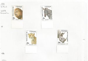 VENDA - 1990 - Wildlife Conservation - Perf 4v Set - Mint Light Hinged