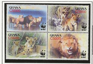 Thematic stamps Ghana 2004 WWF Animals block of 4 sg.3432-5 MNH