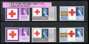 Great Britain Stamps # 398-400+398p-400p MNH XF Elizabeth II Scott Value $70.00