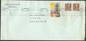 SWEDEN 1951 airmail cover to USA 'BLIND DAY' cinderella....................60688