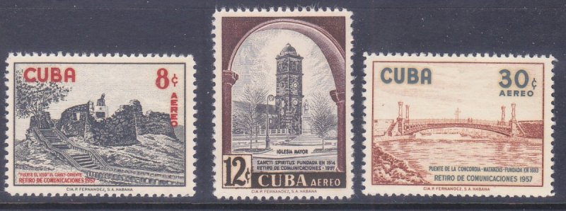 Cuba C175-77 MNH 1957 Scenic Views Airmail Set of 3