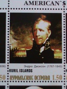 KURIL ISLAND -AMERICAN PRESIDENTS -MNH SHEET. VERY RARE PLEASE WATCH CAREFULLY