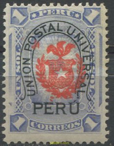 709364 HINGED PERU 1882 SELLOS DEL 1874-79 SOBRECARGADOS, CON ESCUDO DE ARMAS...