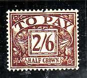 Great Britain-Sc#J44- id7-unused og LH 2sh6p  postage due-1954-5-  