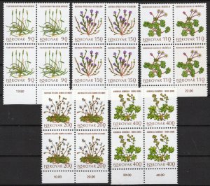 ZAYIX Faroe Islands 48-52 MNH Block Sea Plantain Flowers Plants Nature 051023S91